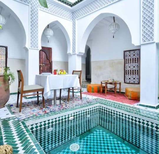 Patio d'un riad à vendre dans la Médina de Marrakech